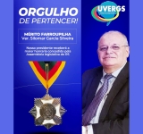 Presidente da UVERGS, Ver. Silomar Garcia Silveira, receberá a Medalha da 56º LEGISLATURA da Assembleia Legislativa do RS.
